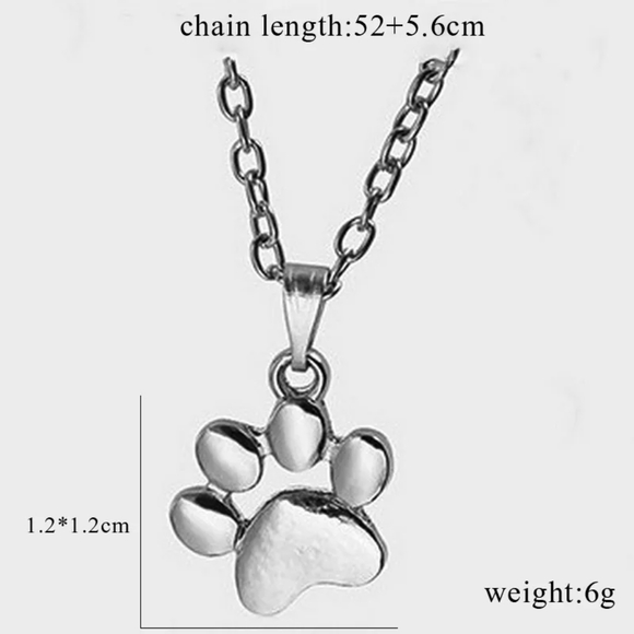 Gold Paw Print Necklace - Picture 3 of 7